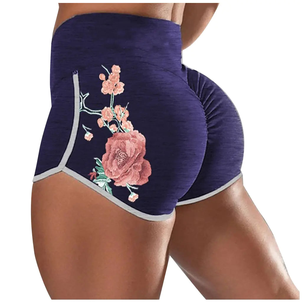 Floral Scrunch Booty Push Up Gym Leggings for Women
