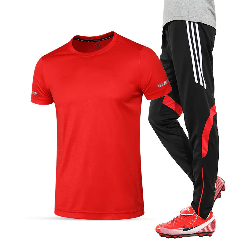 Short Sleeve and Pants Sports Set for Gym