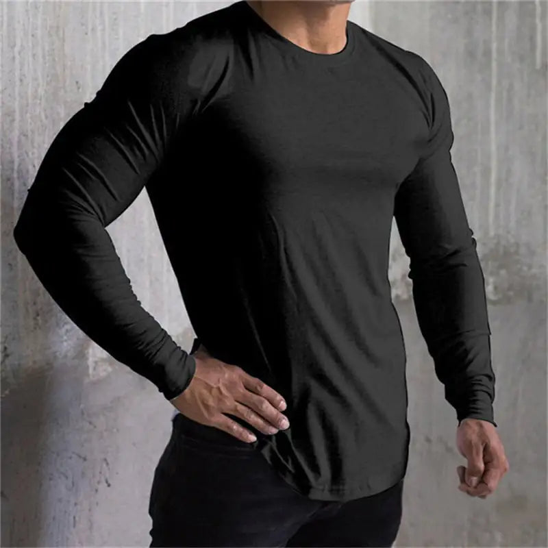 Quick-Dry Long Sleeve Gym T-Shirt for Workouts