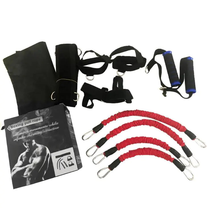 Leg Resistance Trainer with Elastic Bands and Cords