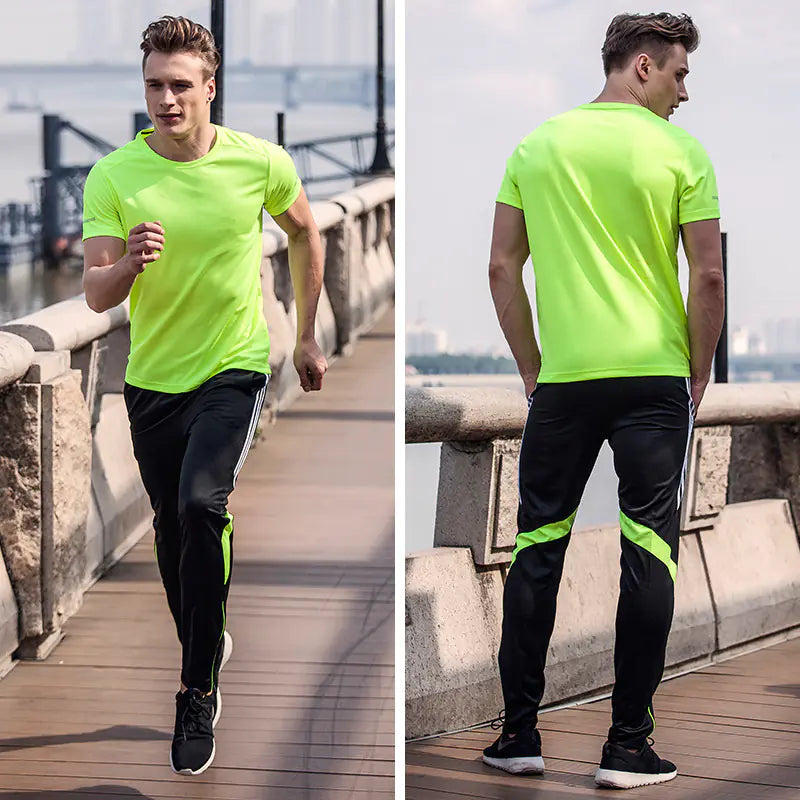 Short Sleeve and Pants Sports Set for Gym