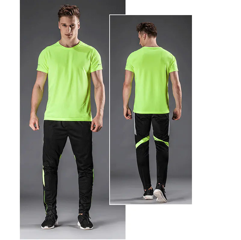 Short Sleeve and Pants Sports Set for Gym