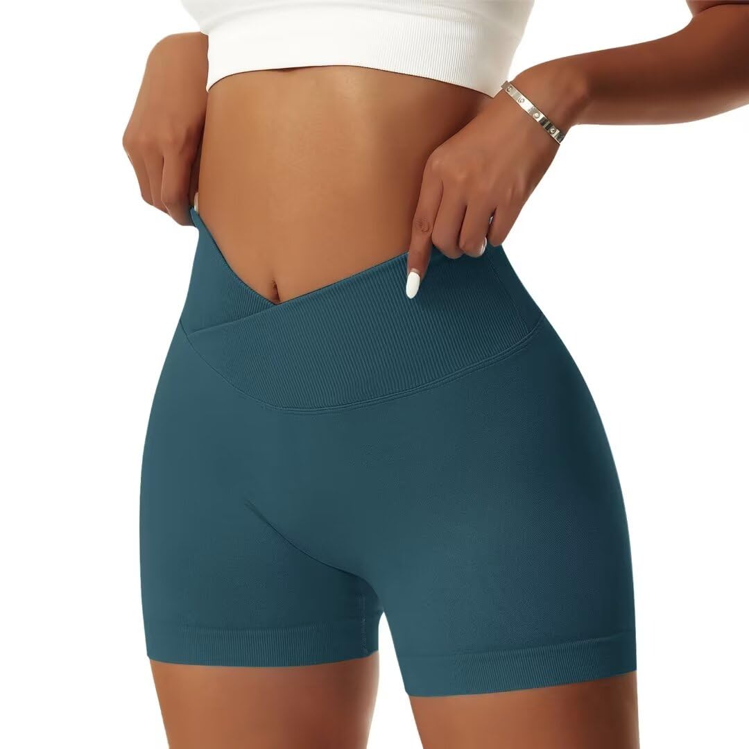 V Cross High Waist Sports Shorts