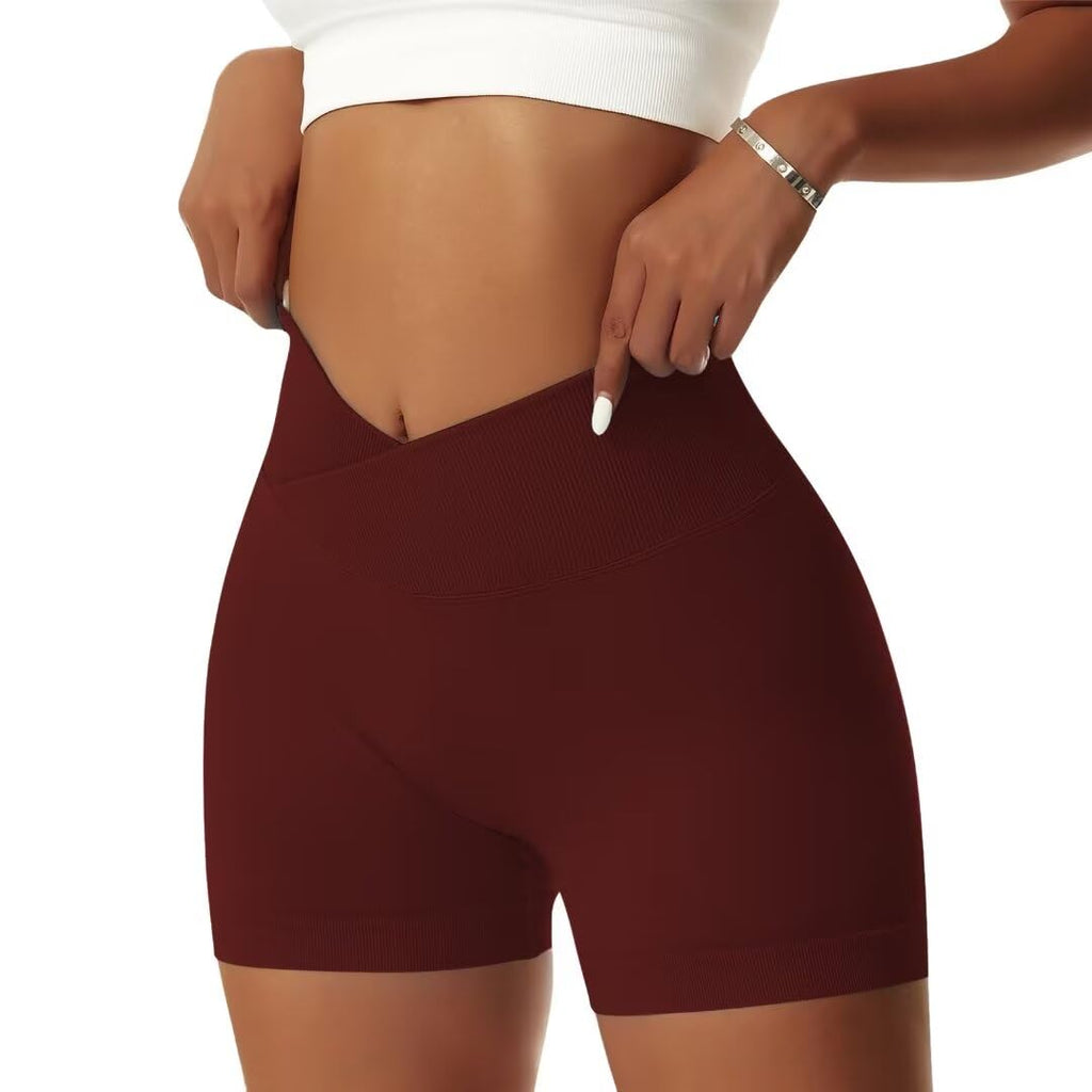 V Cross High Waist Sports Shorts
