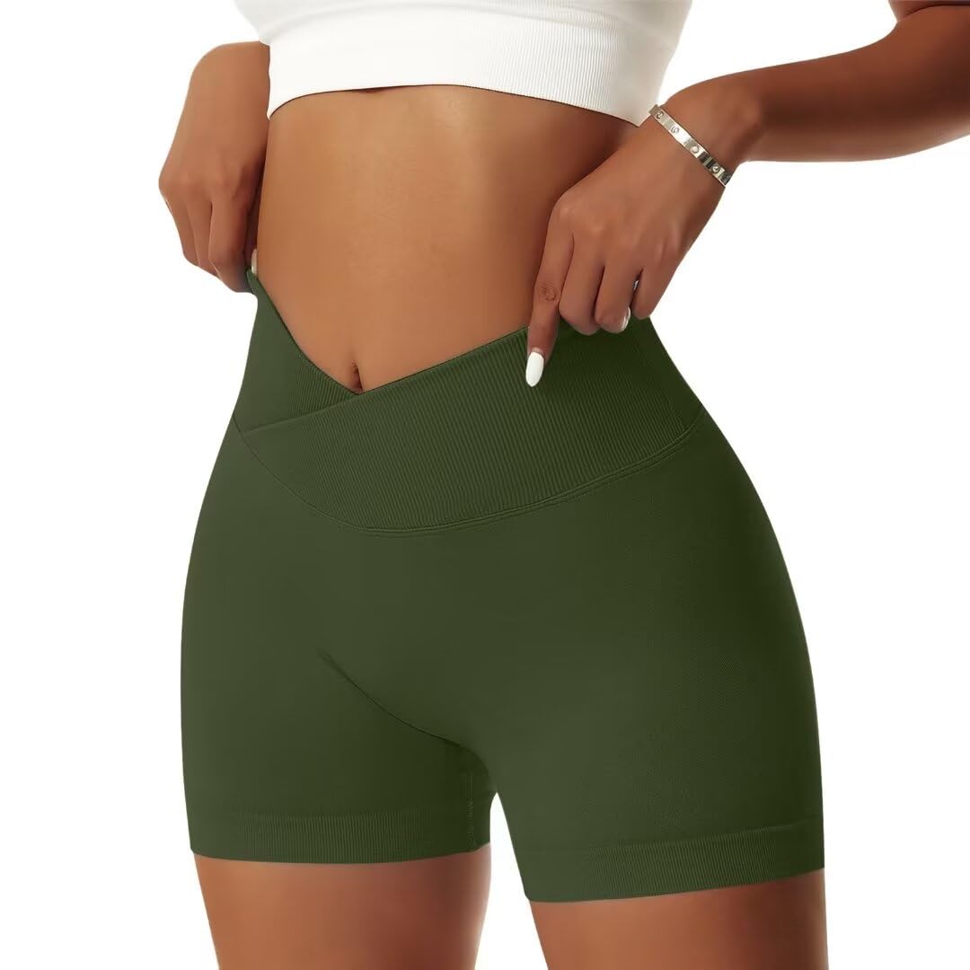 V Cross High Waist Sports Shorts