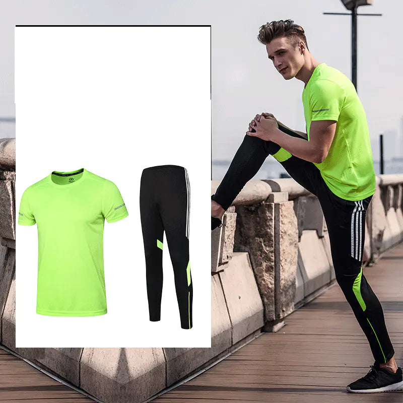Short Sleeve and Pants Sports Set for Gym