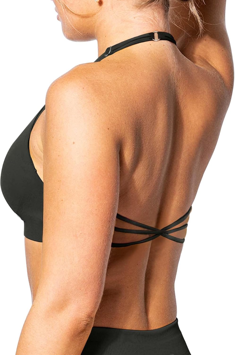 Halter Neck Backless Sports Bra