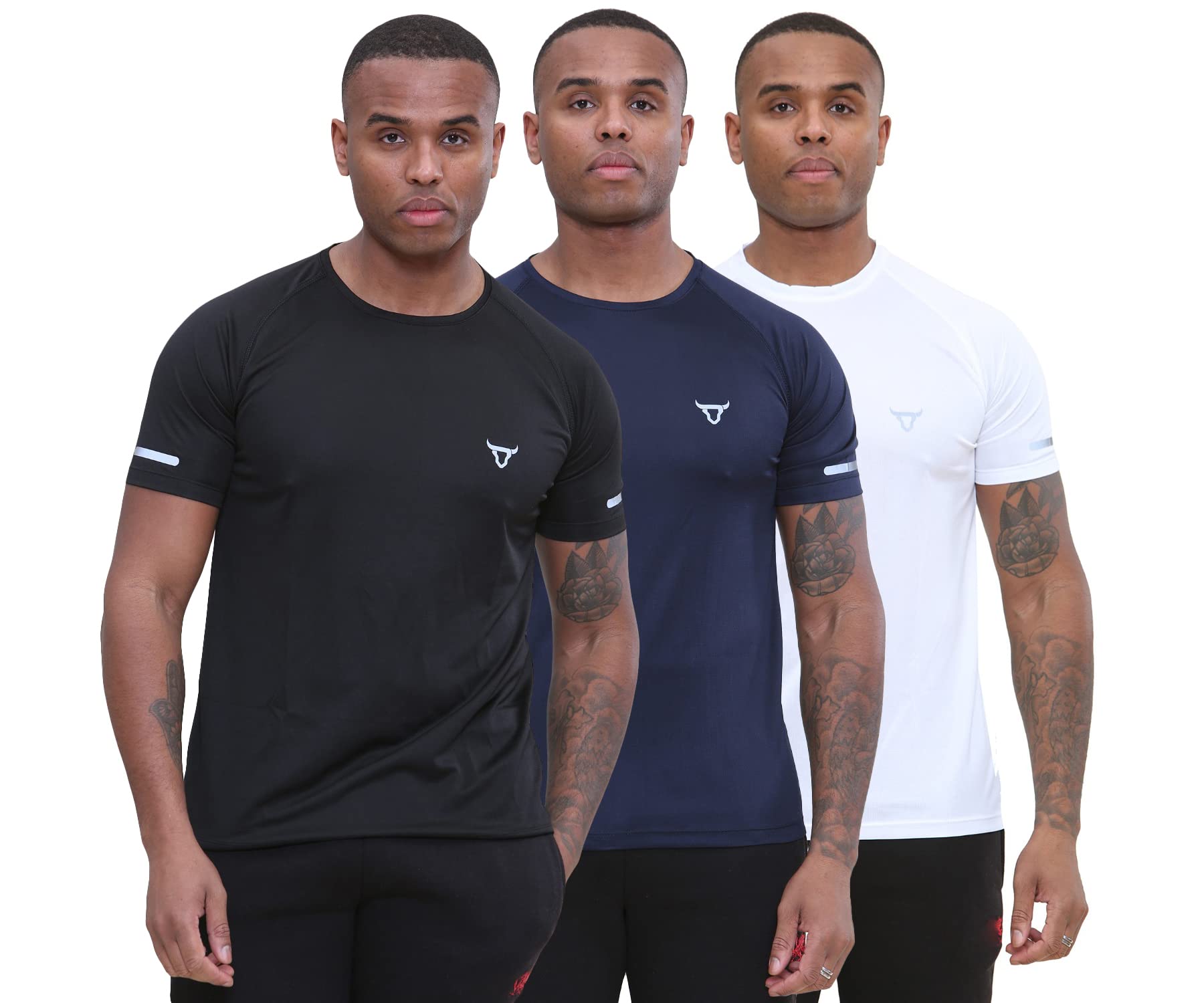 Pack of 3 Men's Workout Short Sleeve T-Shirts.