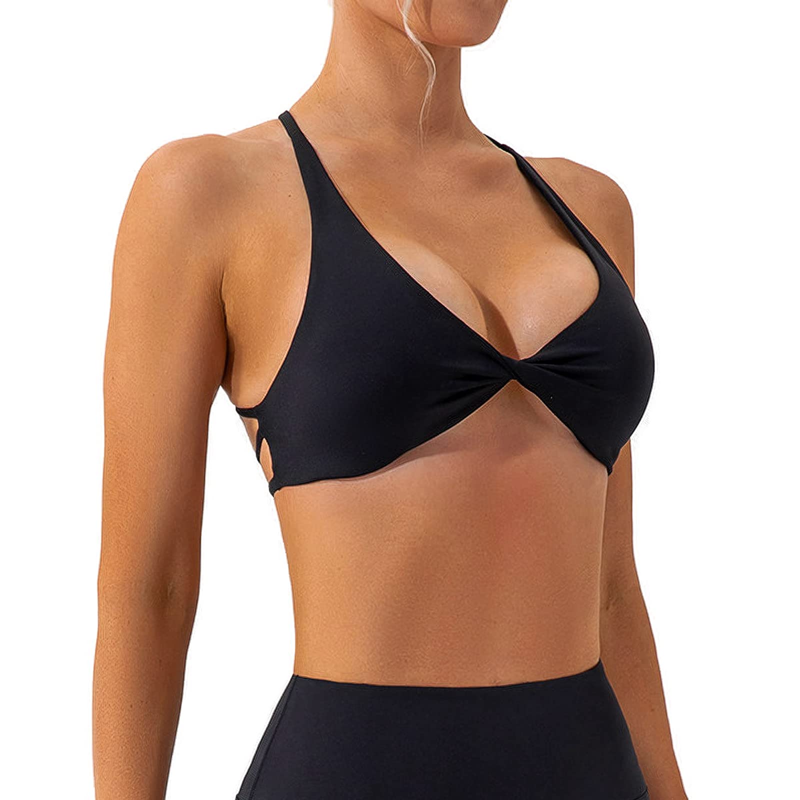 Backless Cross Strappy Sports Bra