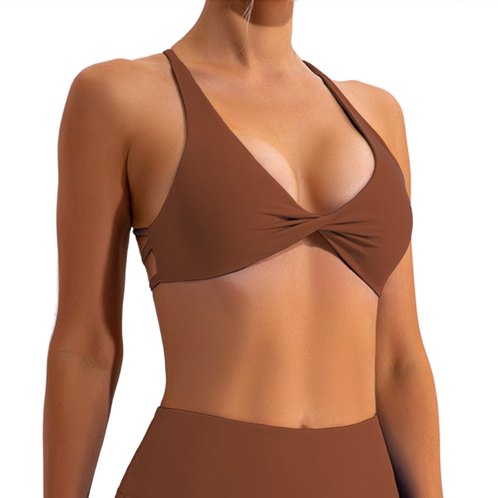 Backless Cross Strappy Sports Bra