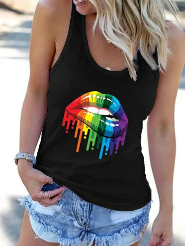 Digital Print Tank Top, Printed Vest