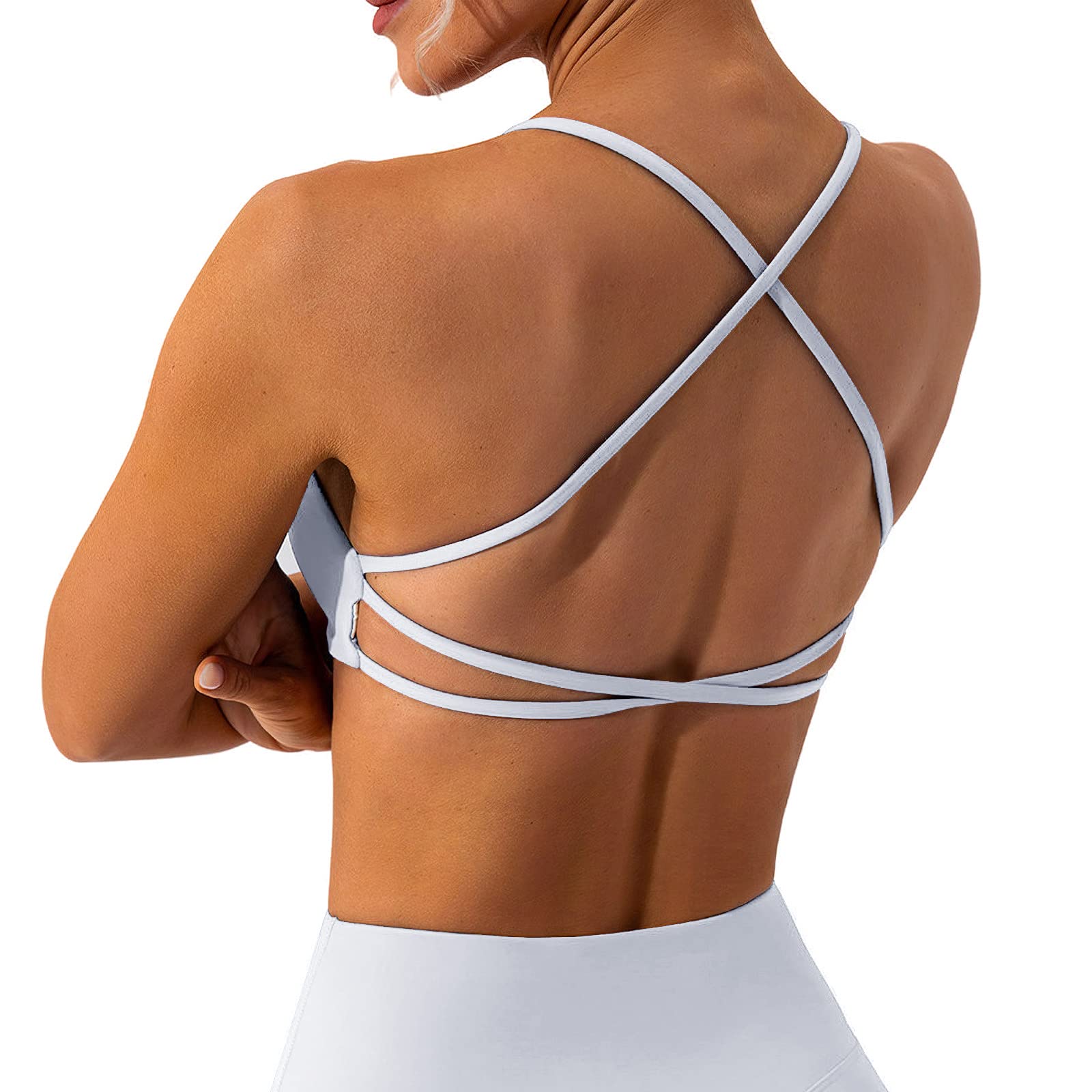 Backless Cross Strappy Sports Bra