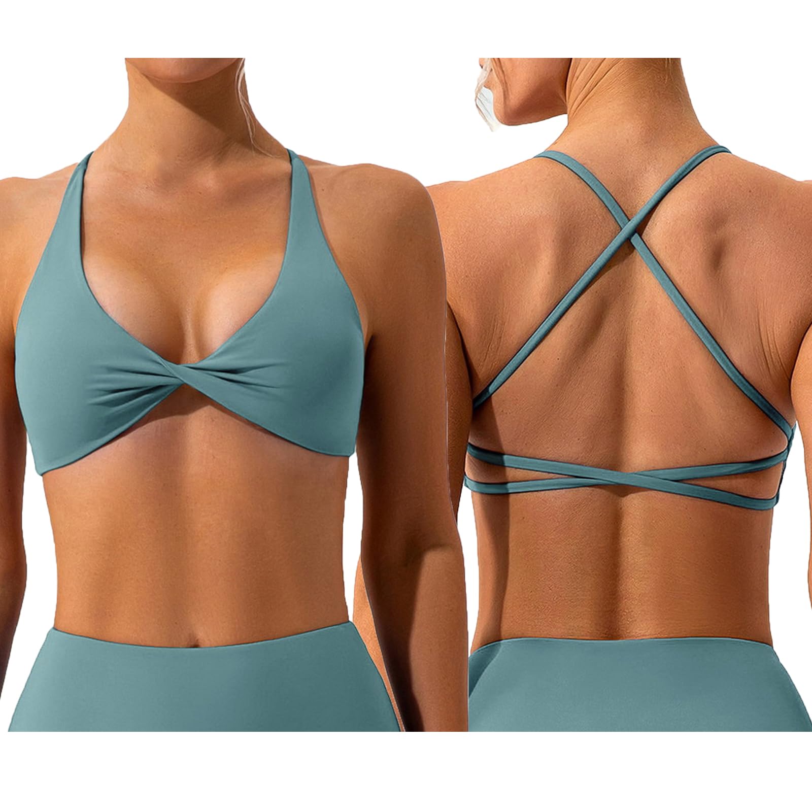 Backless Cross Strappy Sports Bra