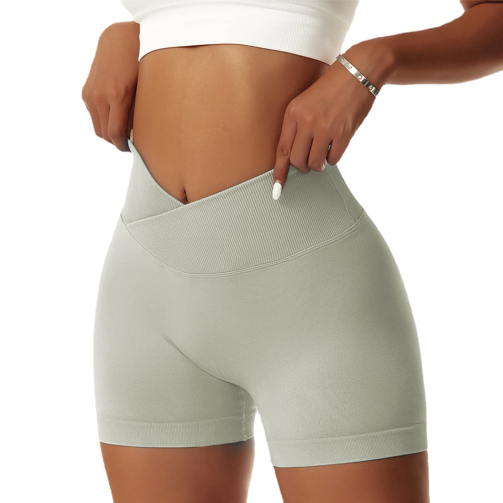 V Cross High Waist Sports Shorts