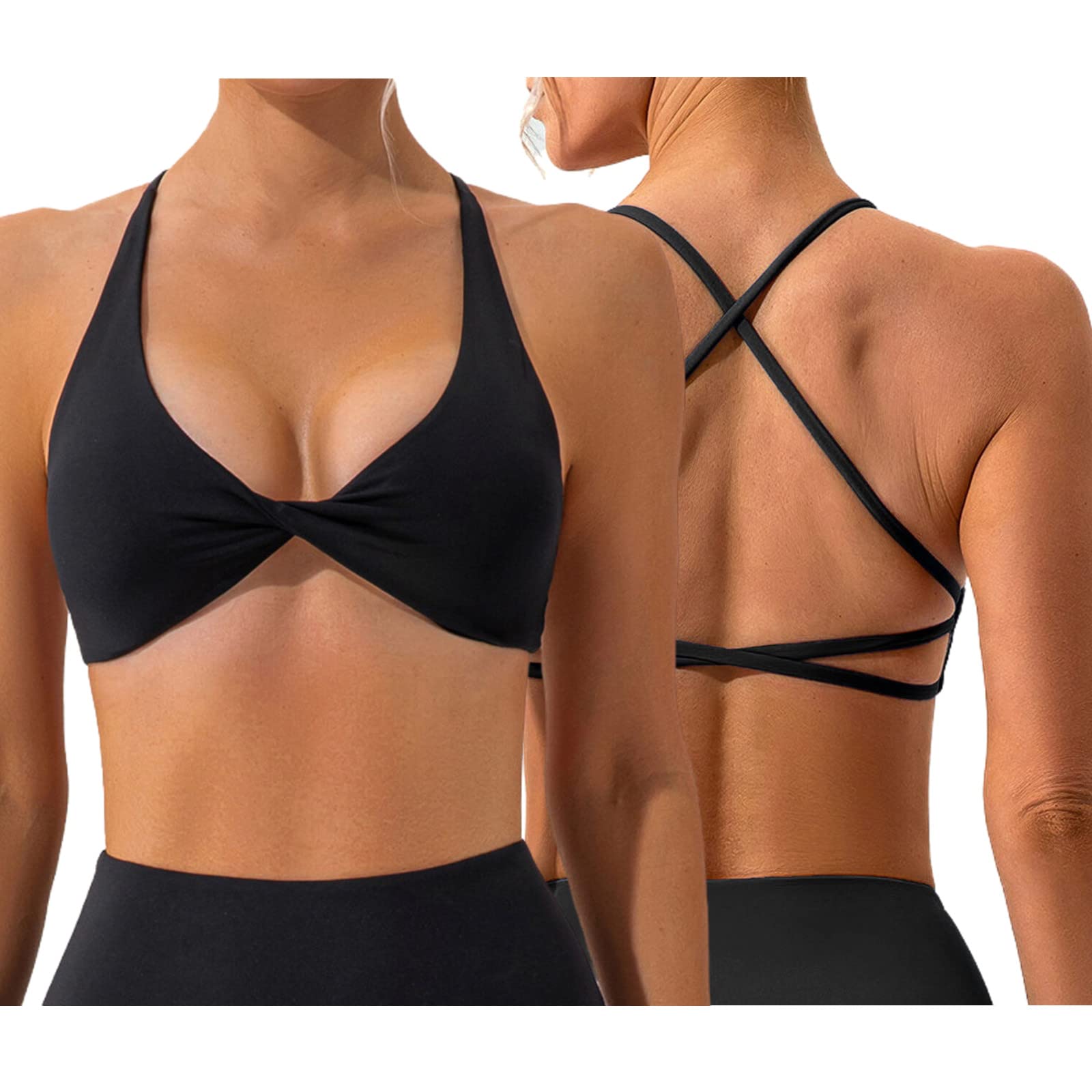 Backless Cross Strappy Sports Bra
