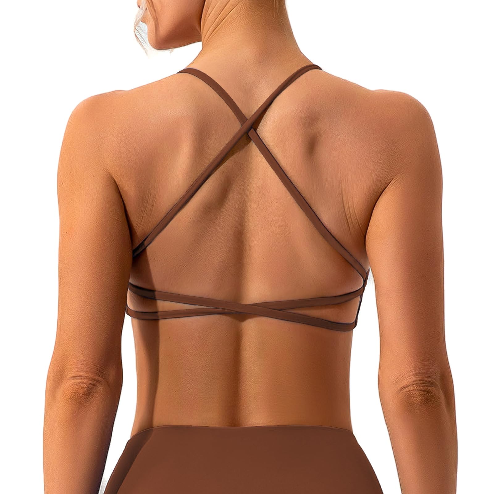 Backless Cross Strappy Sports Bra