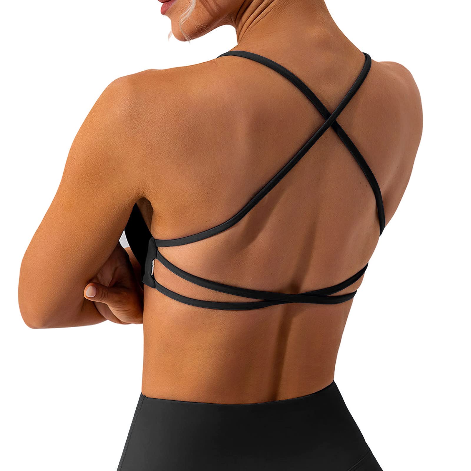 Backless Cross Strappy Sports Bra