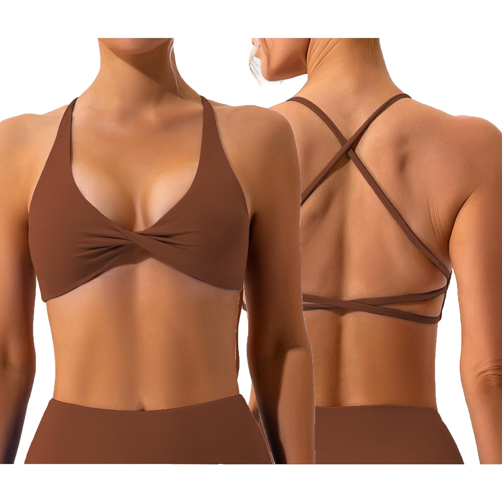 Backless Cross Strappy Sports Bra