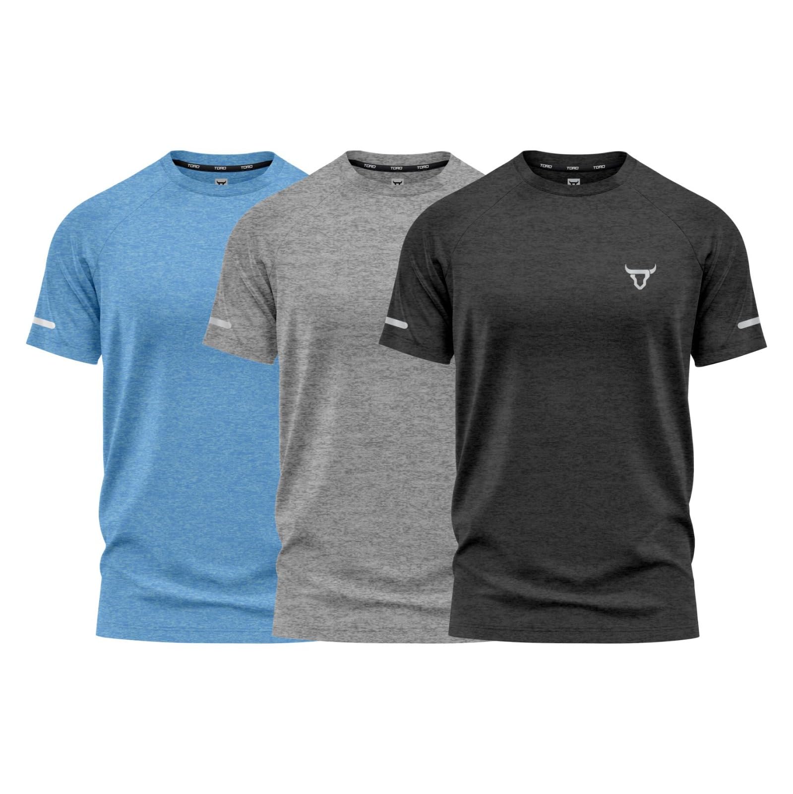 Pack of 3 Men's Workout Short Sleeve T-Shirts.