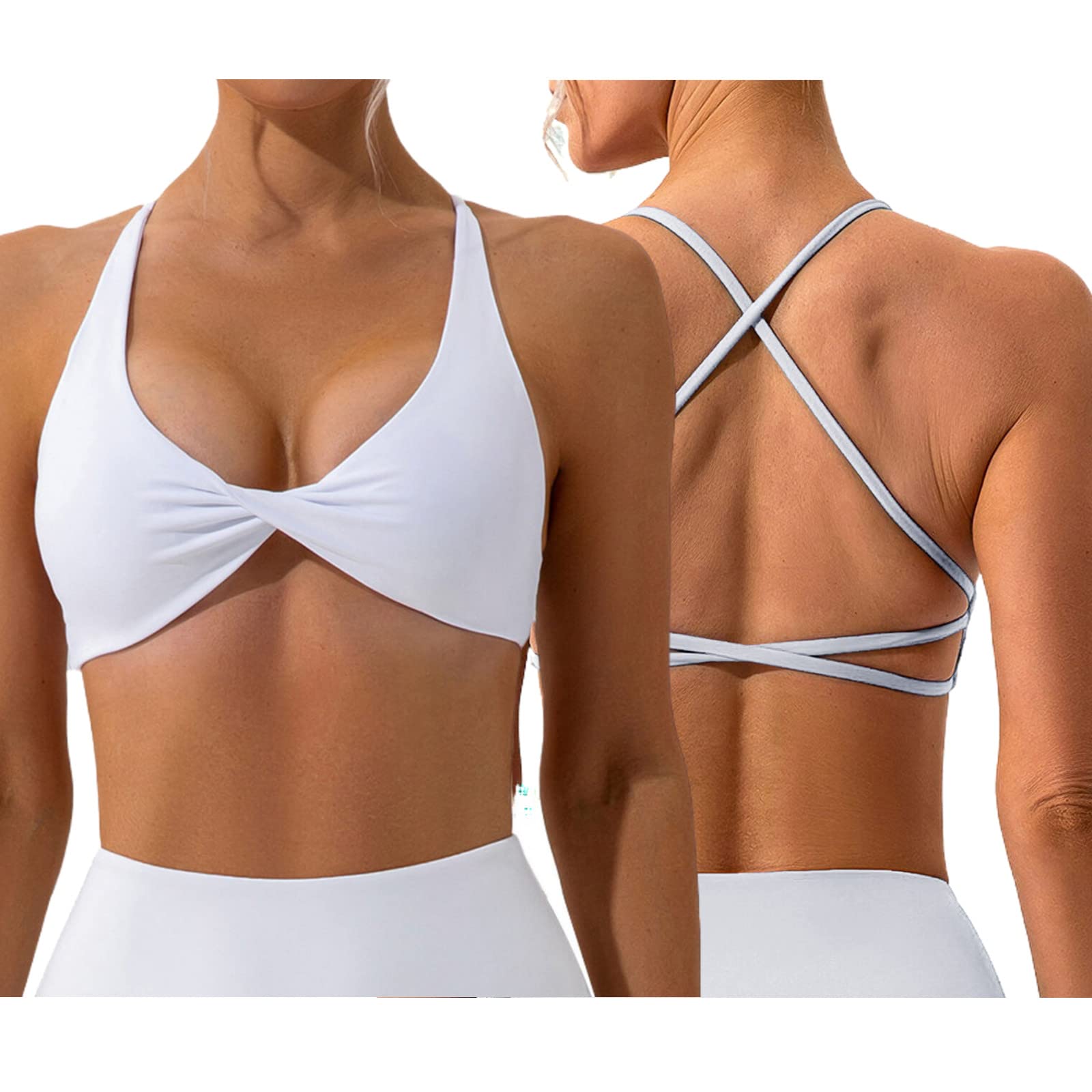 Backless Cross Strappy Sports Bra