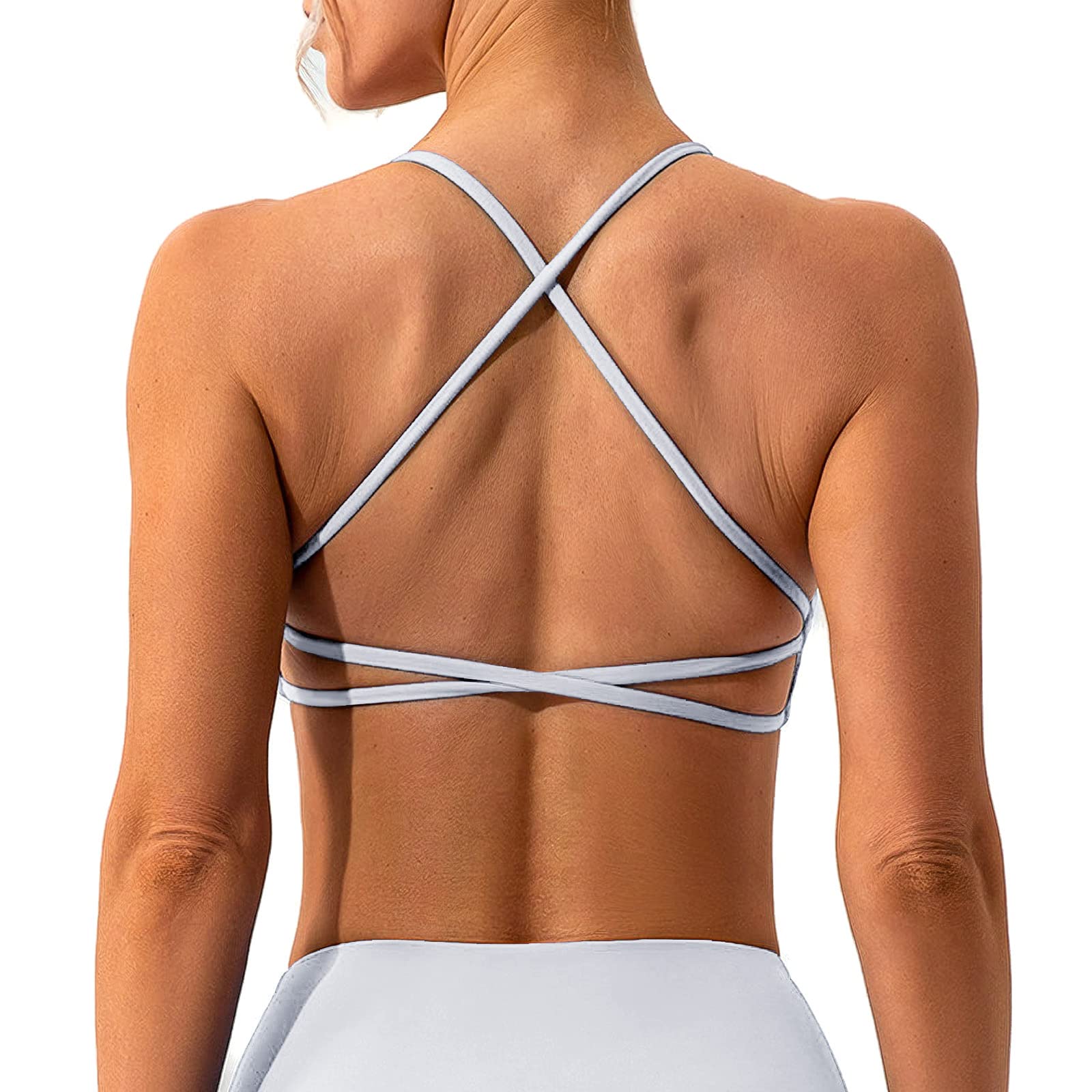 Backless Cross Strappy Sports Bra