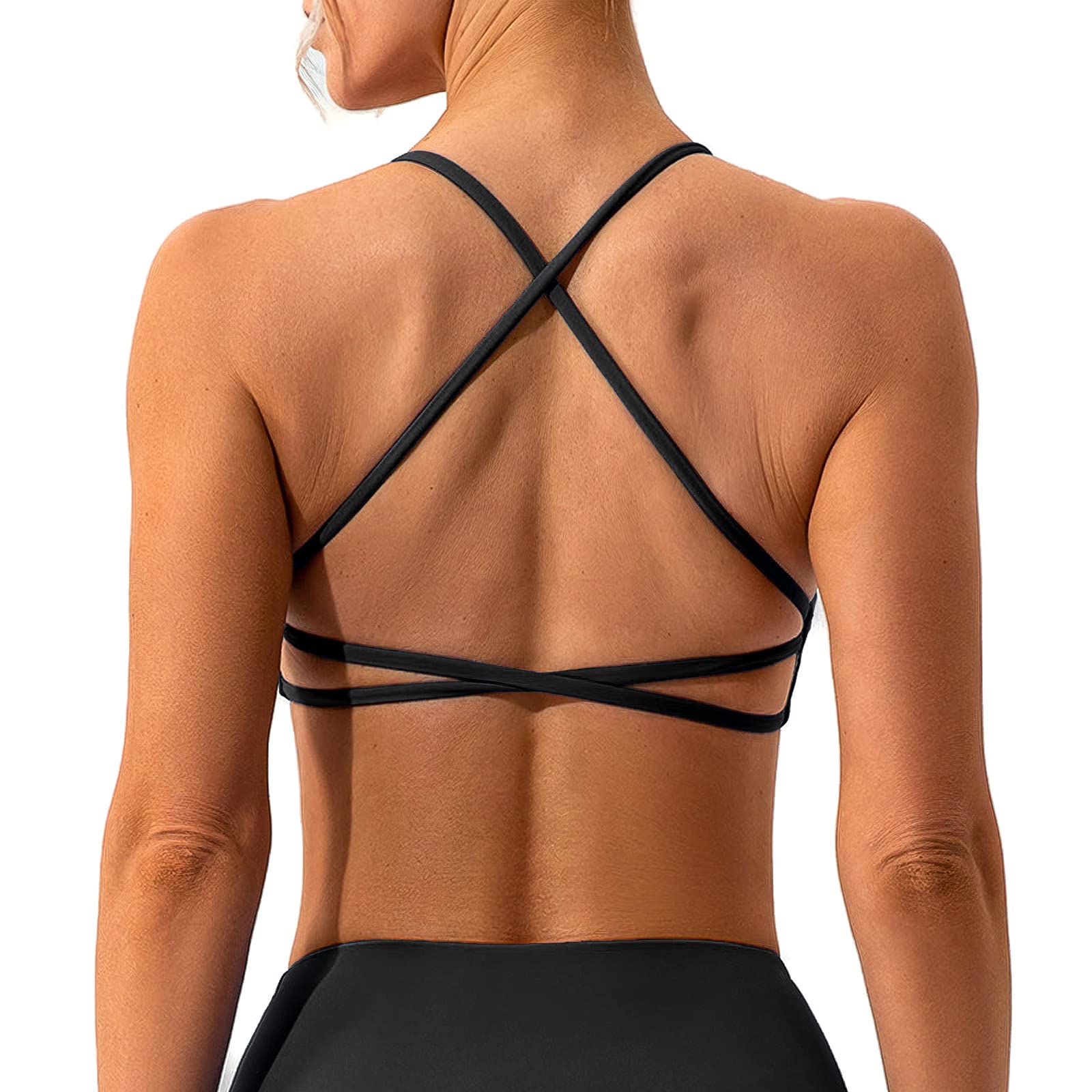Backless Cross Strappy Sports Bra