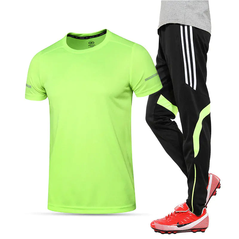 Short Sleeve and Pants Sports Set for Gym