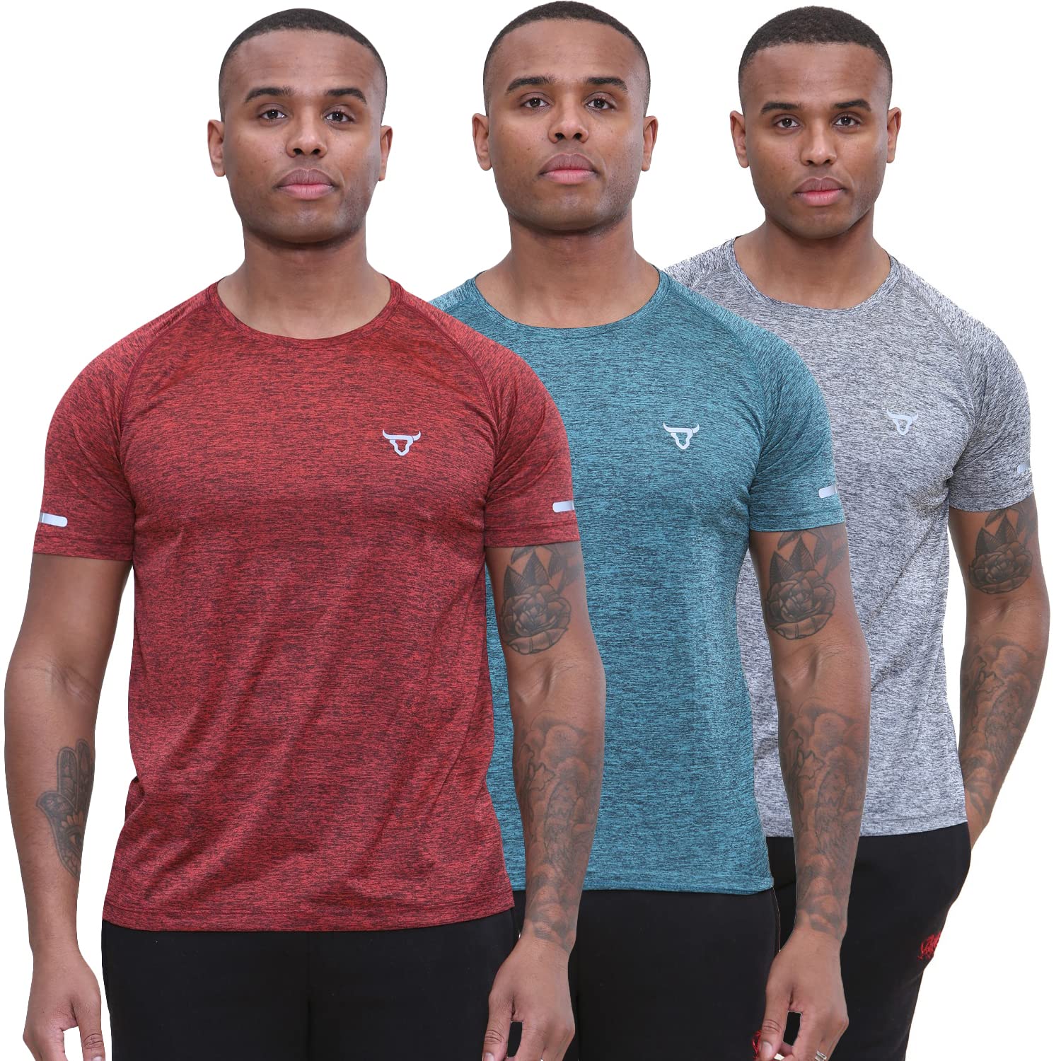 Pack of 3 Men's Workout Short Sleeve T-Shirts.