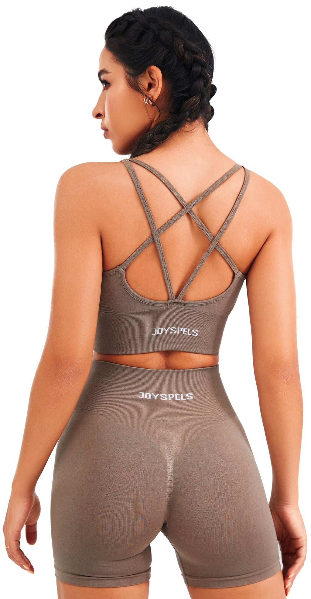 Seamless Longline Sports Bra - Slim Strap 4-Way Stretch Top with Removable Pads.
