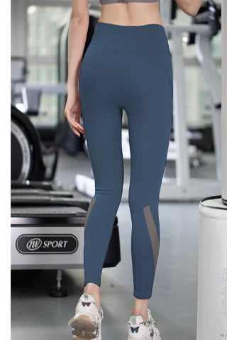 High-Waisted Mesh Nylon Leggings for Yoga and Fitness