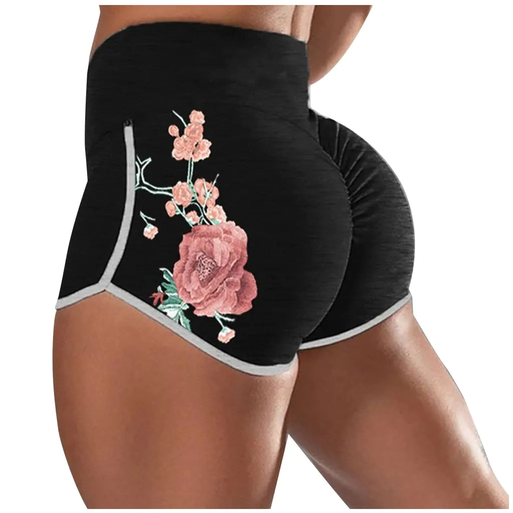 Floral Scrunch Booty Push Up Gym Leggings for Women