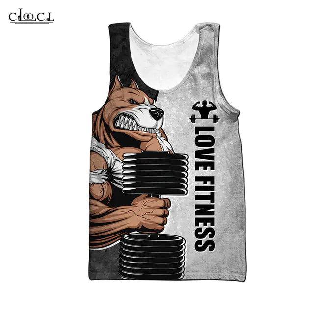3D Animal Print Tank Top for Gym