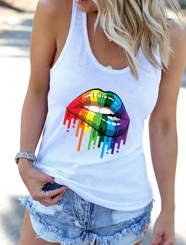 Digital Print Tank Top, Printed Vest