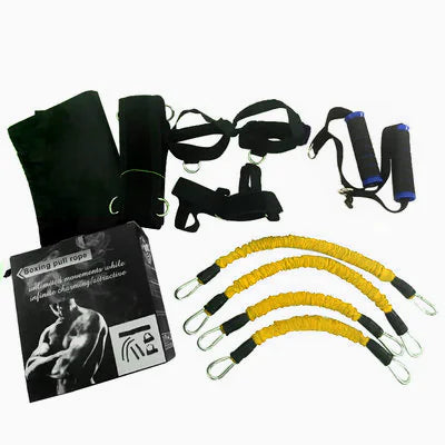 Leg Resistance Trainer with Elastic Bands and Cords