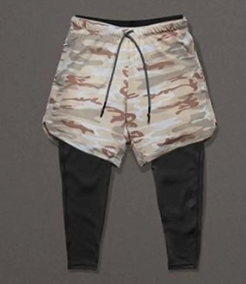 2-in-1 Quick Dry Running Gym Sports Shorts