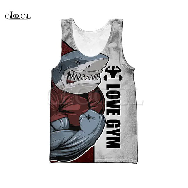 3D Animal Print Tank Top for Gym