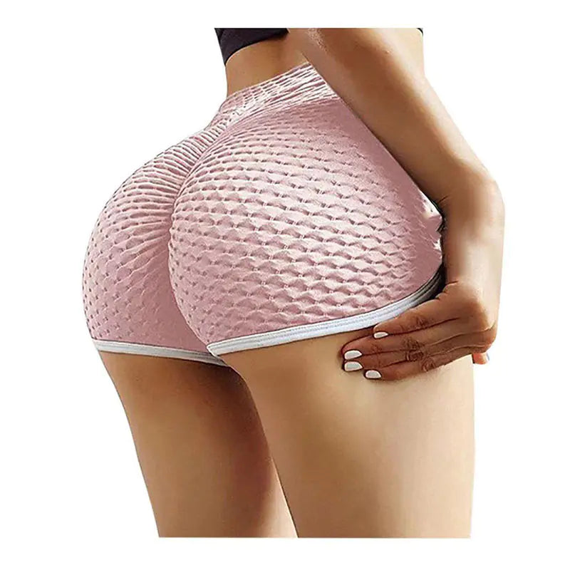 Solid Jacquard Sports Yoga Shorts