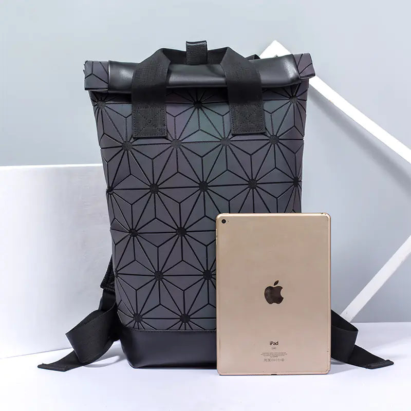 Geometric Diamond Backpack for Gym and Students