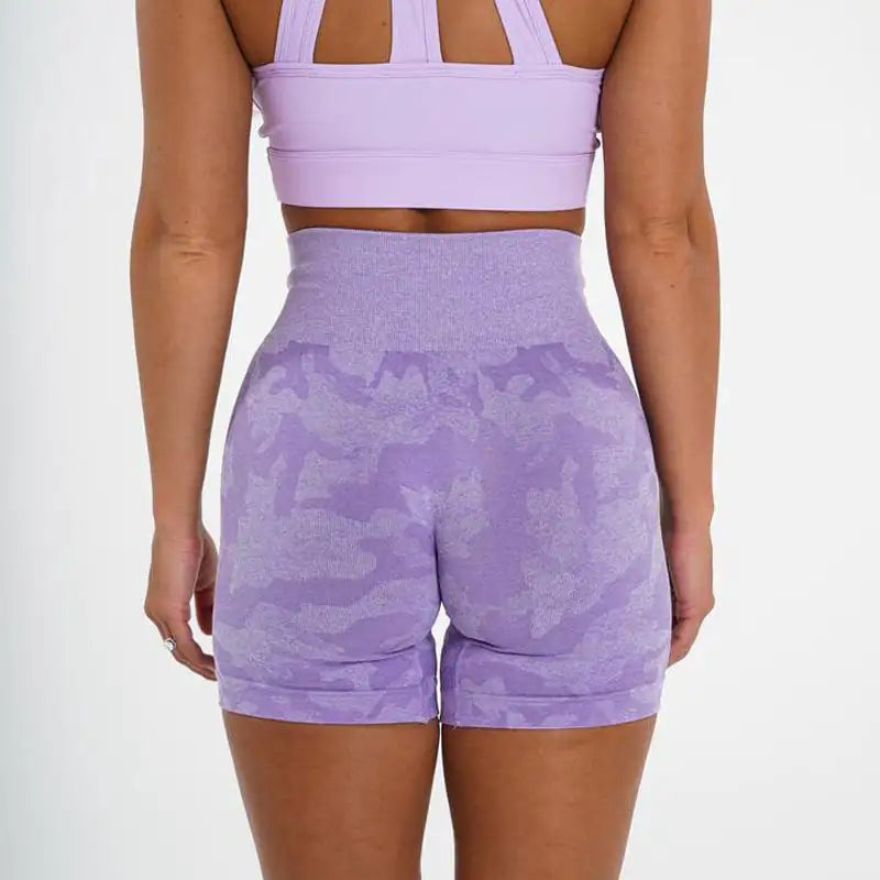 Camo Jacquard Seamless Gym Shorts