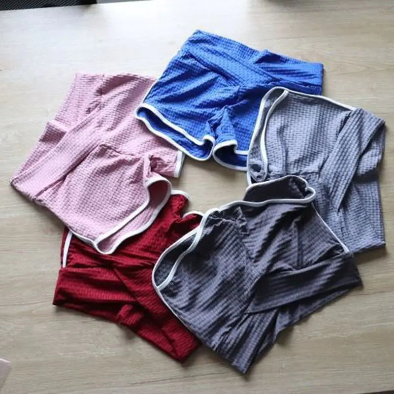Solid Jacquard Sports Yoga Shorts