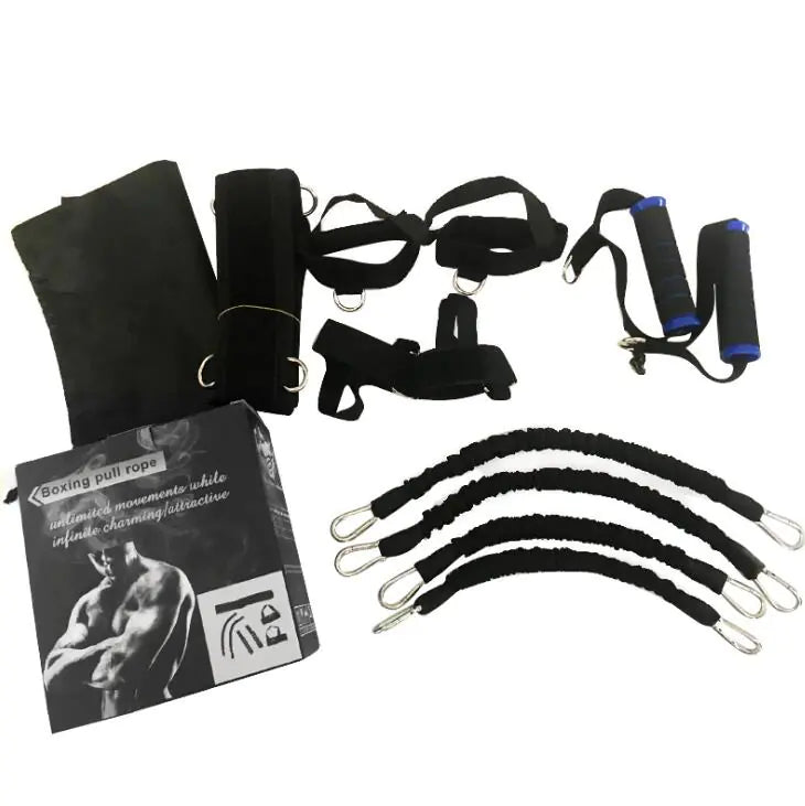 Leg Resistance Trainer with Elastic Bands and Cords