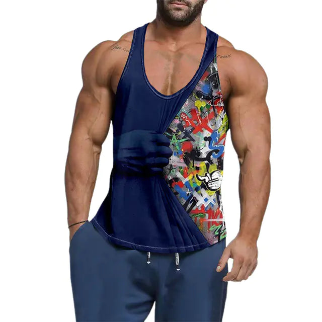 Cotton Loose Breathable Gym Vest for Exercise