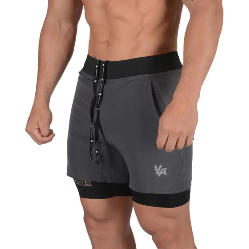 Quick-Drying 2-in-1 Running Shorts for Gym Fitness