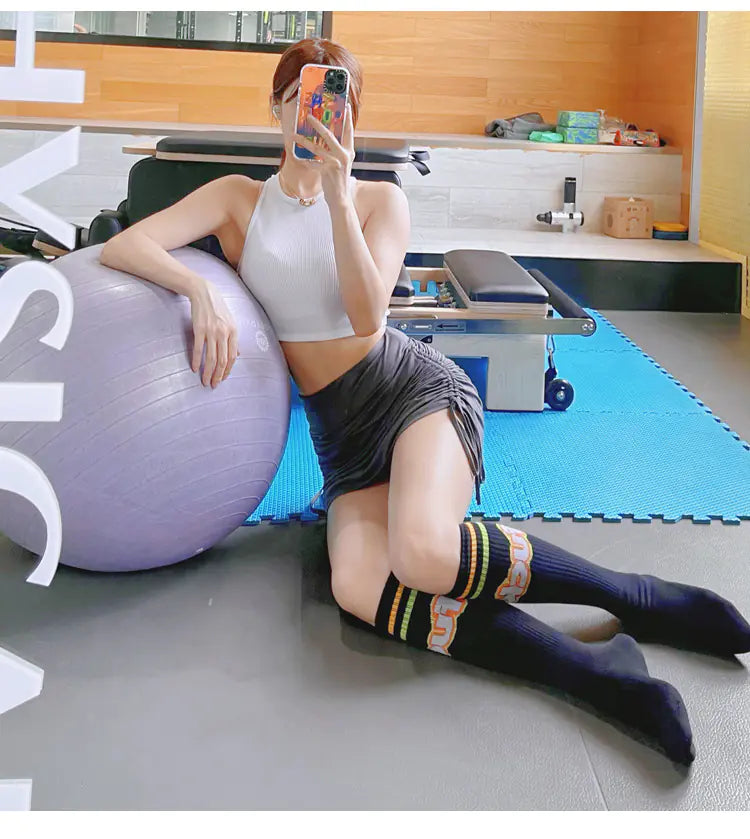 Knee Length Yoga and Running Fitness Socks