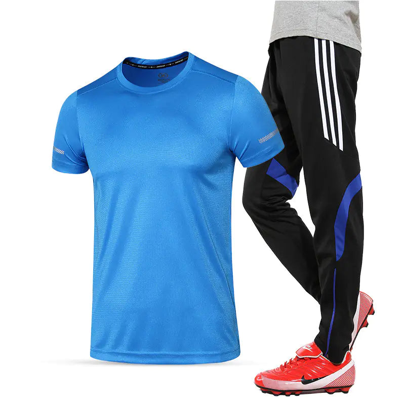 Short Sleeve and Pants Sports Set for Gym