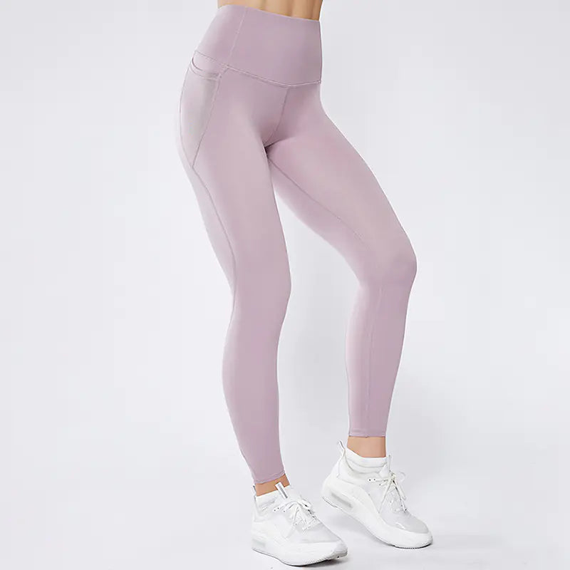 High-Waisted Mesh Nylon Leggings for Yoga and Fitness