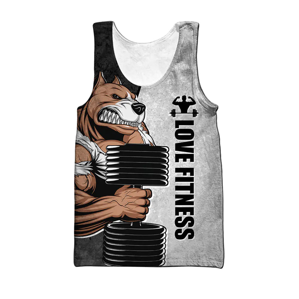 3D Animal Print Tank Top for Gym
