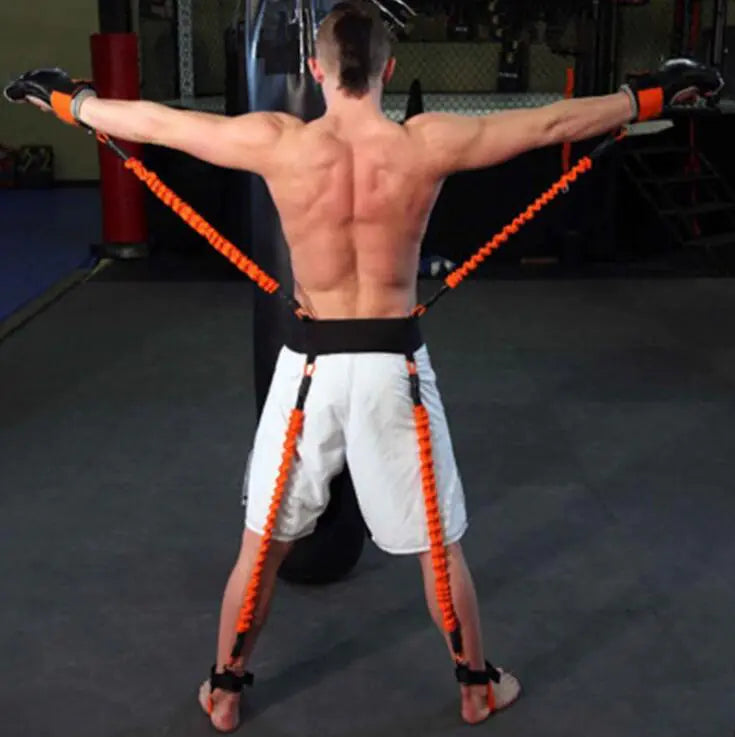 Leg Resistance Trainer with Elastic Bands and Cords
