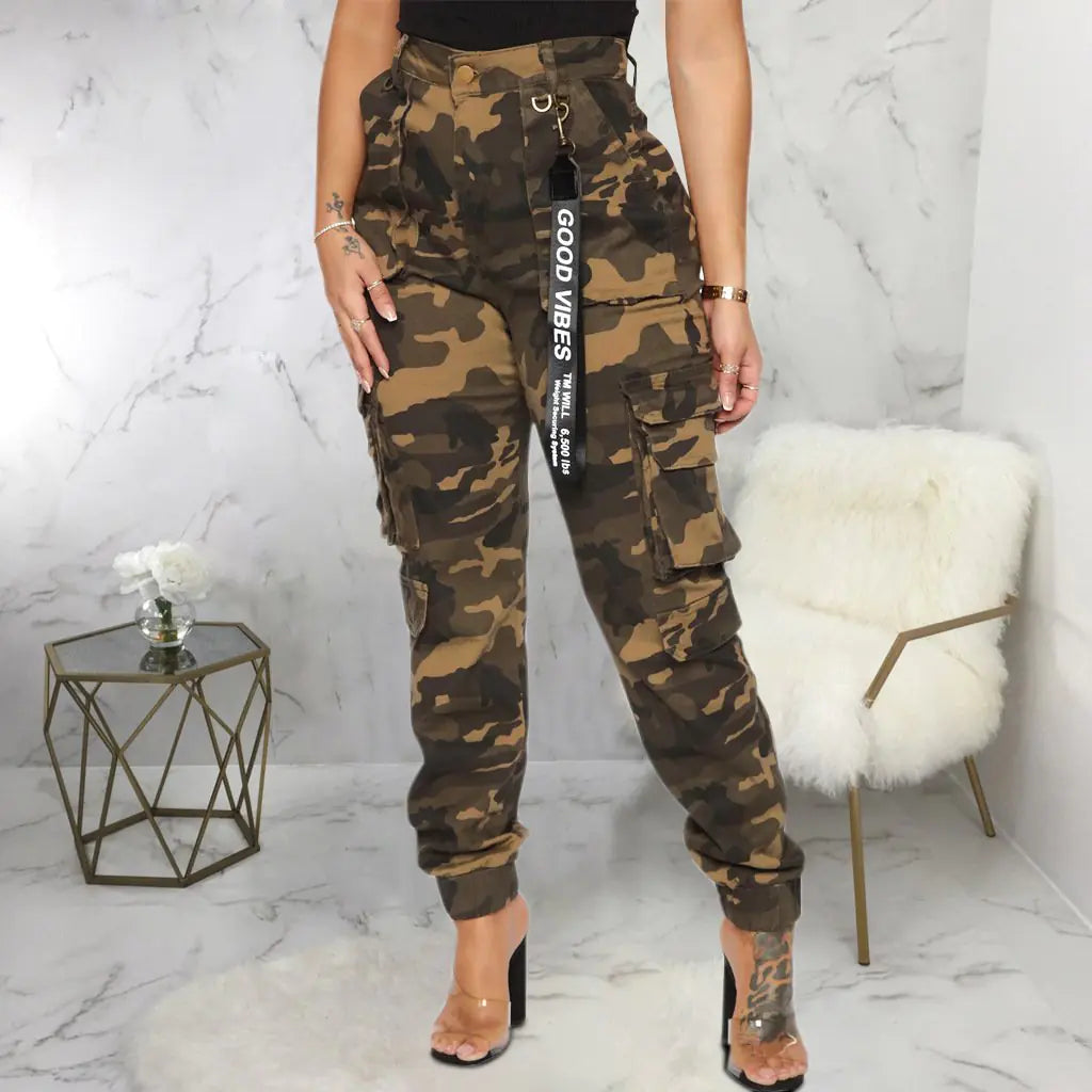 Comfortable Slim Fit Camouflage Tapered Stretch Overalls