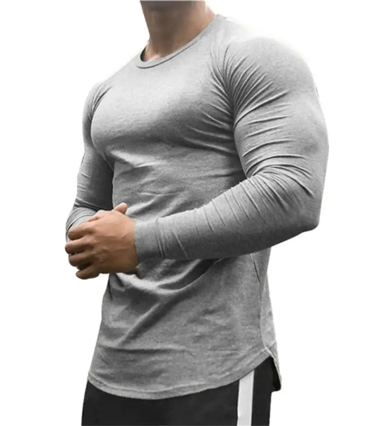 Quick-Dry Long Sleeve Gym T-Shirt for Workouts